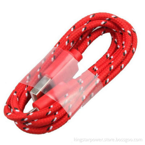 8 Pins USB Data Cable for iPad Mini 4, iPhone 5, 5C, 5S, iPod Touch 5, Flat Fabric Braided, iOS 7.1